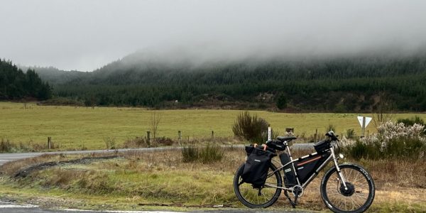 ebike pictured in a misty back road