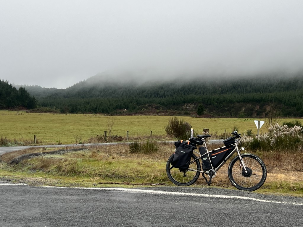 ebike pictured in a misty back road