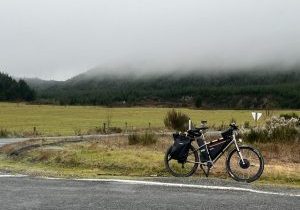 ebike pictured in a misty back road